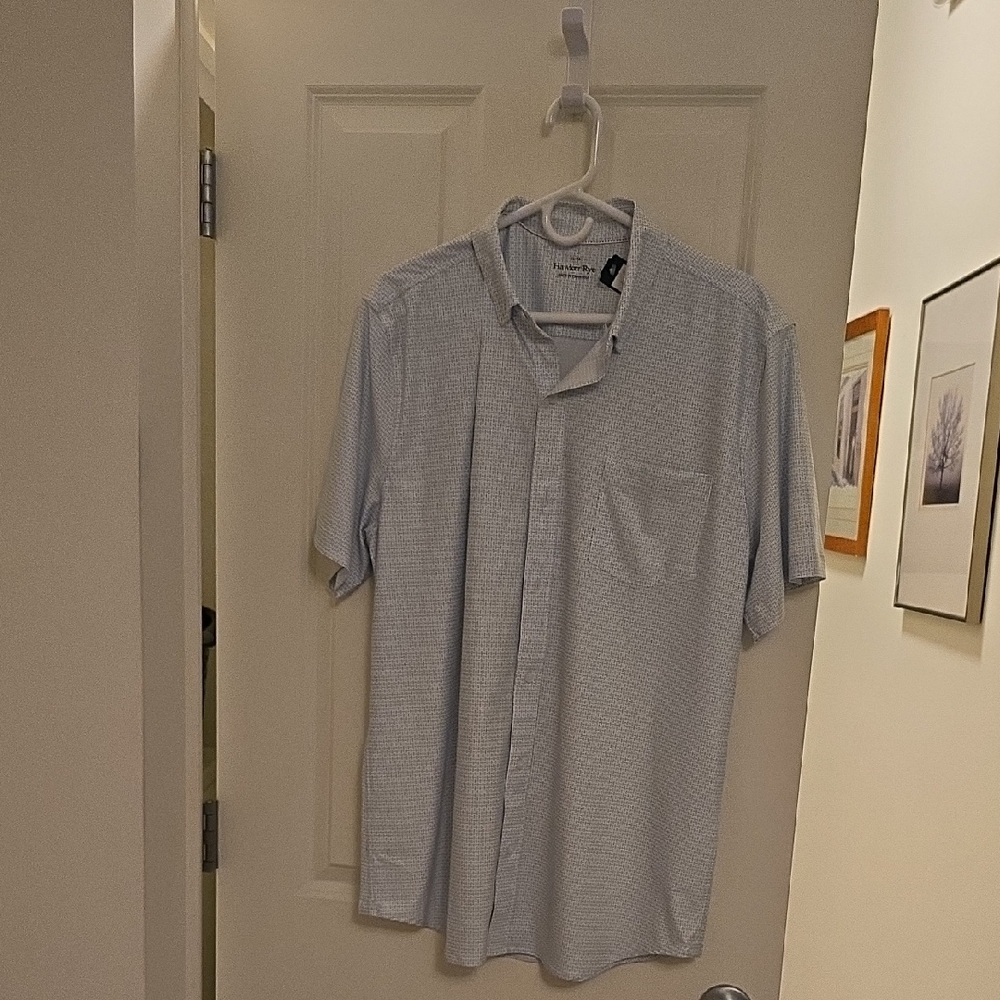 Men's Light Blue Short Sleeve Shirt By HARKER RYE